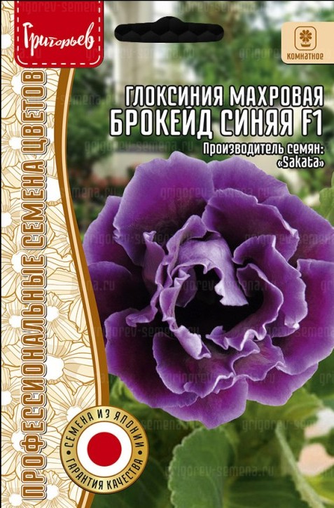 Глоксиния Брокейд Синяя F1 махровая 4шт (Ред.Сем.)