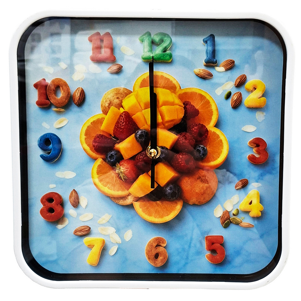 Часы настенные Фрукты SBCH02 квадратные (Сиб Сад)
