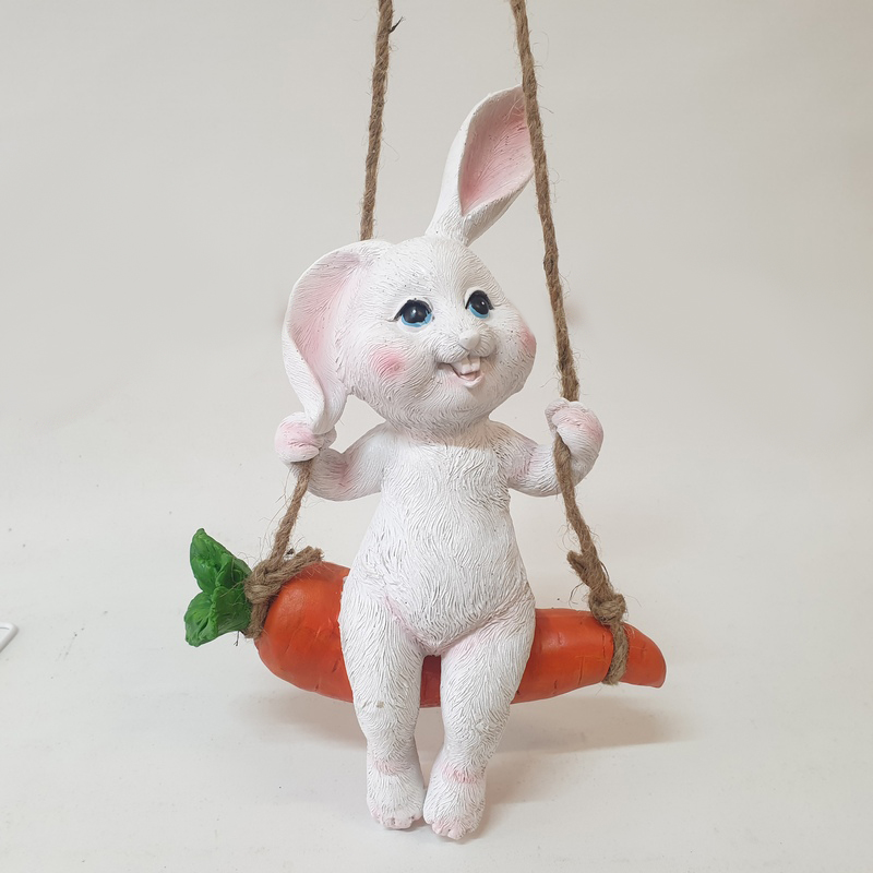 Садовая фигура Зайка на качелях SBO-156 (19*8*29см) (Сиб Сад)(16шт)