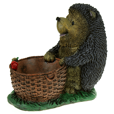 Садовая фигура Ежик с плетеной корзиной 12584 (29х30см) (М)