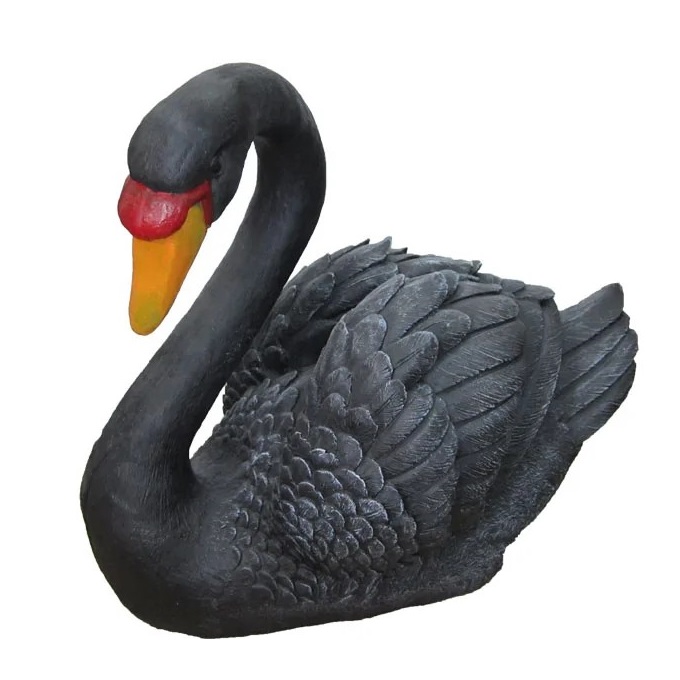 Садовая фигура Лебедь черный с расправленными крыльями 12985 (47х28см) (М)