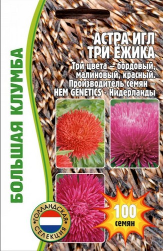 Астра Игл Три Ежика Большая клумба однолетник 100шт (Ред.Сем)