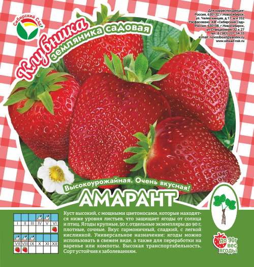 Клубника Амарант А 10шт/пучок (Сиб сад)