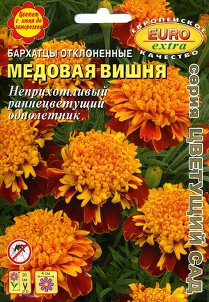 Бархатцы Медовая вишня низкорослые однолетник 0,2г (Аэлита Экстра)